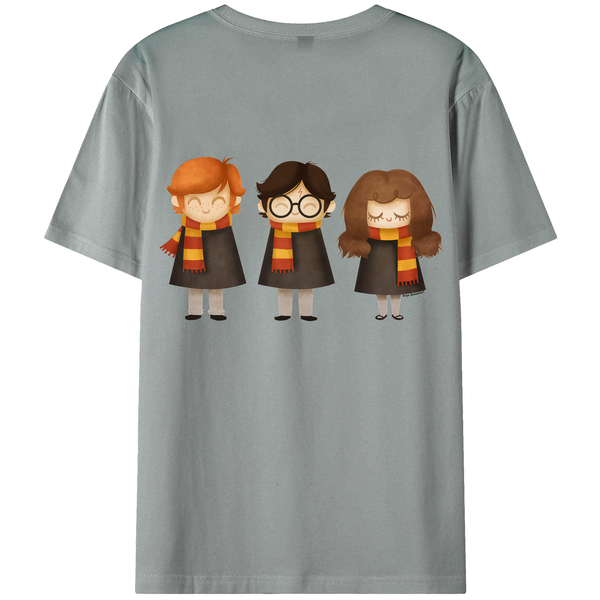 （画像用） Harry Potter ハリー・ポッターシリーズ 綿100％ メンズ半袖Tシャツ（バックプリント） 通気性